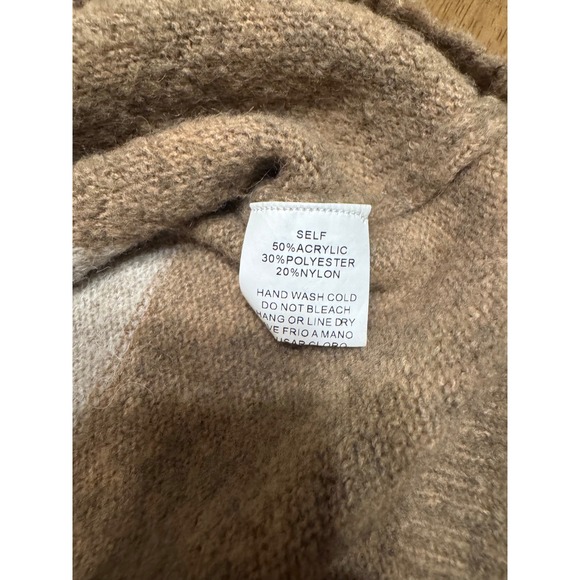 Easel Color Block‎ Sweater Leopard Print Knit Pullover Brown Beige Small - Picture 4 of 6